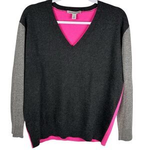 Autumn cashmere 100% Cashmere grey pink oversized Sweater women’s Small
